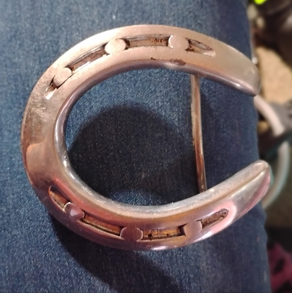Silver Horseshoe Belt Buckle
